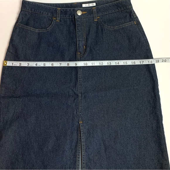 Halogen Stretchy A-Line Dark Denim Skirt - Picture 9 of 11